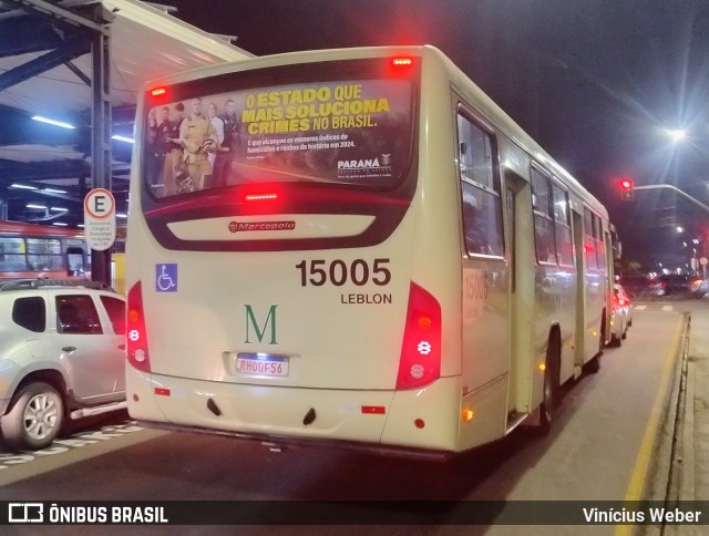 Leblon Transporte de Passageiros 15005 na cidade de Curitiba, Paraná, Brasil, por Vinícius Weber. Número da foto: #13325566.