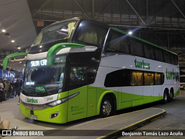 TurBus 3168 na cidade de Estación Central, Santiago, Metropolitana de Santiago, Chile, por Benjamín Tomás Lazo Acuña. Número da foto: #13329781.