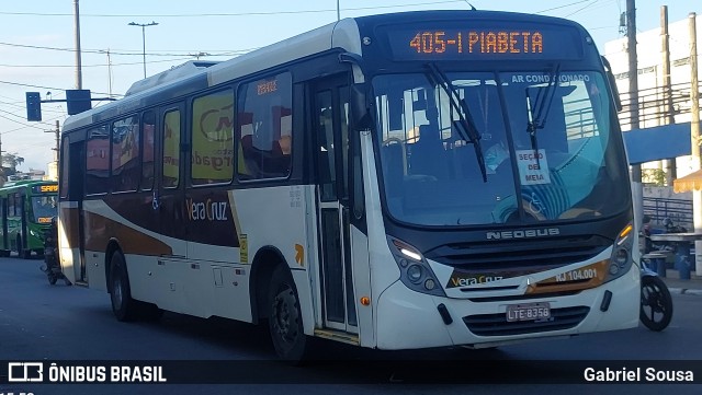 Auto Ônibus Vera Cruz RJ 104.001 na cidade de Duque de Caxias, Rio de Janeiro, Brasil, por Gabriel Sousa. Número da foto: #13330701.